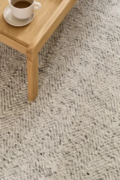 Best Scandi Living Furrow wool rug natural white/grey, 200x300 cm WhiteGrey