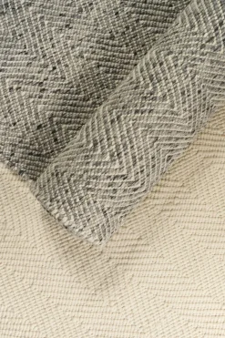 Hot Scandi Living Furrow wool rug natural white/grey, 80x240 cm WhiteGrey