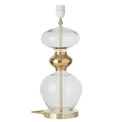 Lamp Bases^EBB & FLOW Futura lamp base, clear + gold-coloured cord Transparent