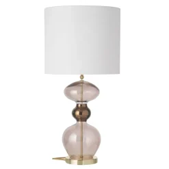 Discount EBB & FLOW Futura lamp base, obsidian BrownGold-colouredPinkTransparent