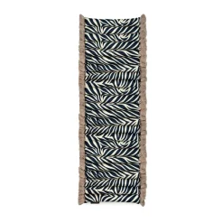 Garden Glory Outdoor seat cushion bench, Zebra fringe Beige