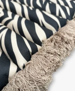 Garden Glory Outdoor seat cushion bench, Zebra fringe Beige
