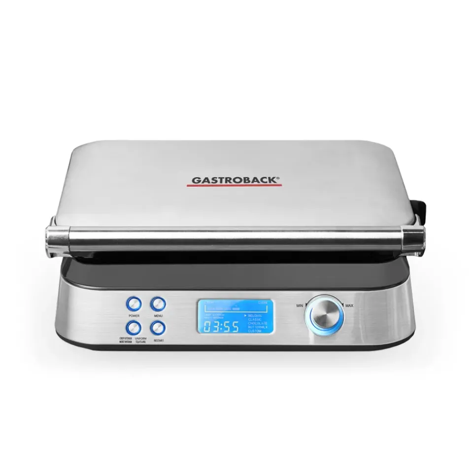 Outlet Gastroback 42424 waffle iron, Silver Silver-coloured