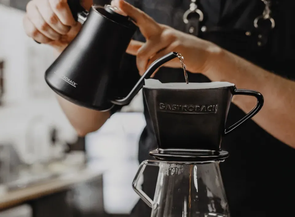 Electric Kettles^Gastroback Design 42329 kettle pour over, Black Silver-coloured