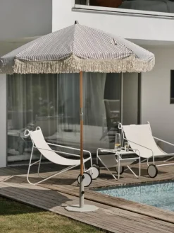 Discount Brafab Gatsby parasol, Grey stripe, Ø185 cm Beige