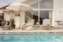 Best Brafab Gatsby parasol, stripe, Ø256 cm Grey