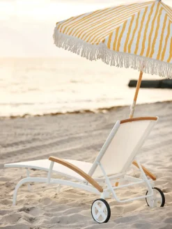 Sun Protection^Brafab Gatsby parasol, Yellow stripe, Ø185 cm Beige
