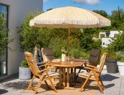 Sun Protection^Brafab Gatsby parasol, Yellow stripe, Ø256 cm Beige