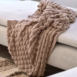 Cotton Blankets & Throws^Classic Collection Gems throw 130x170 cm, Simply taupe Beige