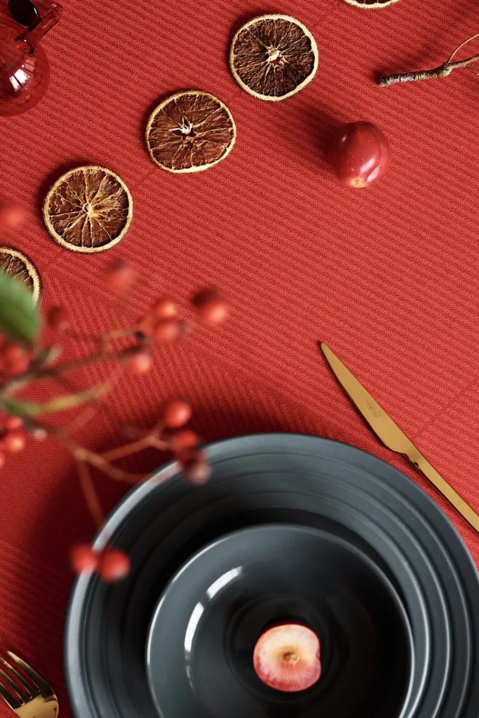 New NJRD Geometric tablecloth 147x250 cm, Red
