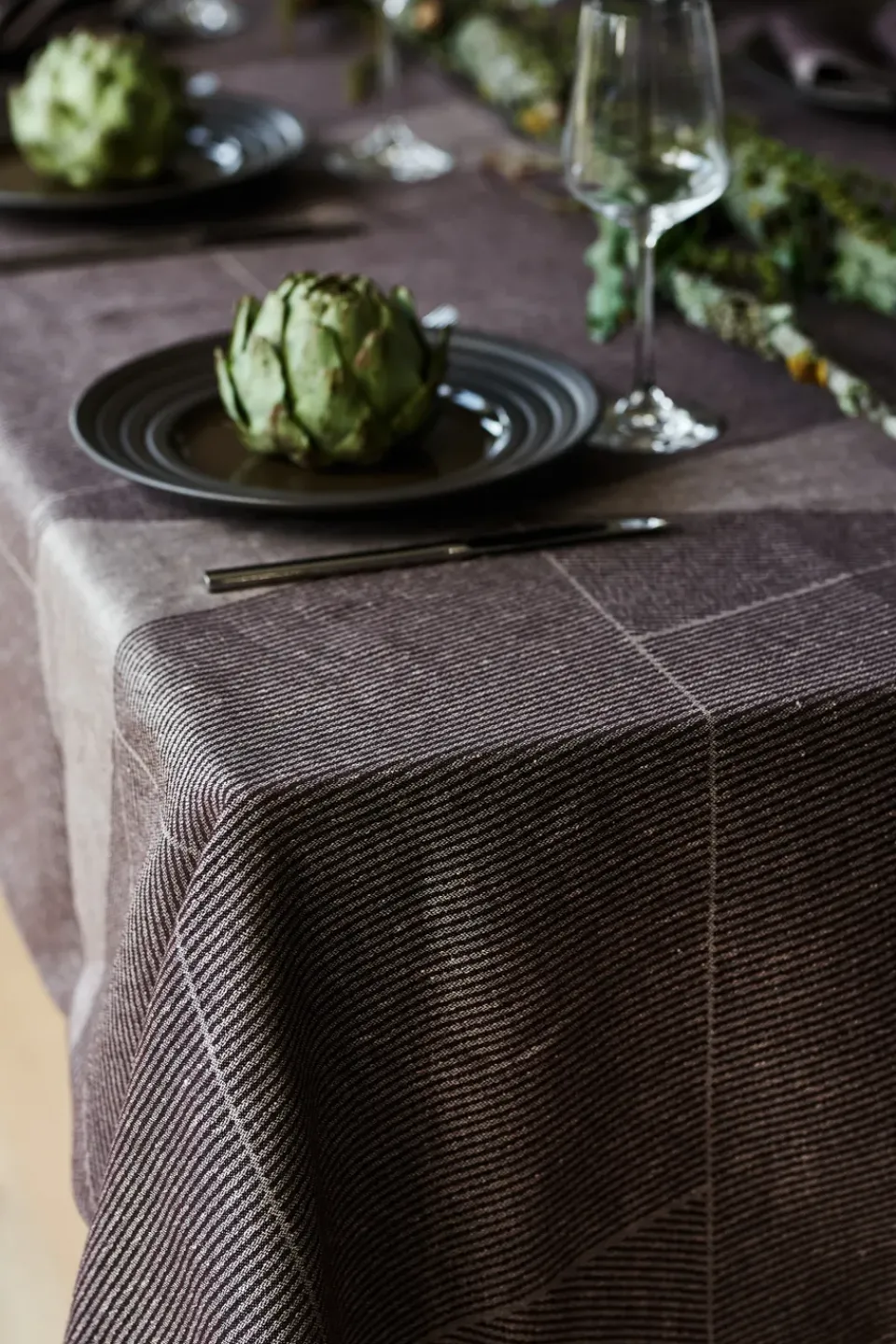 Tablecloths^NJRD Geometric tablecloth 147x250 cm, -white Brown