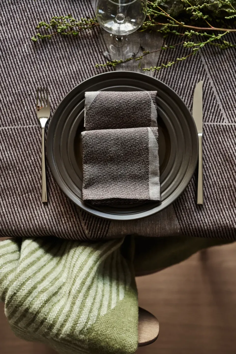Tablecloths^NJRD Geometric tablecloth 147x250 cm, -white Brown