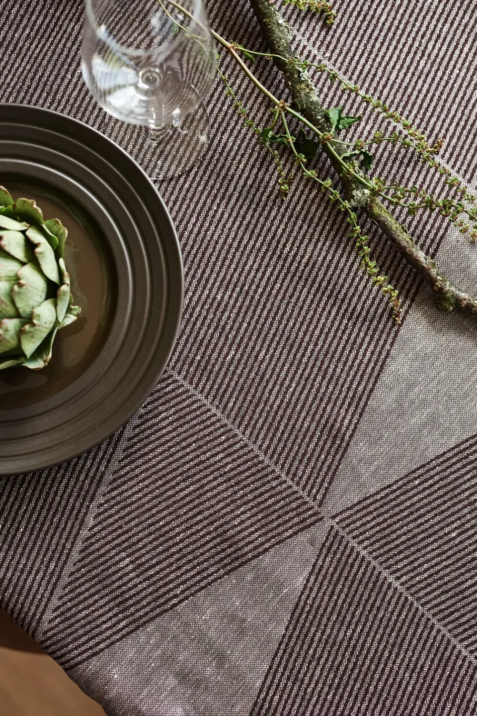 Tablecloths^NJRD Geometric tablecloth 147x250 cm, -white Brown