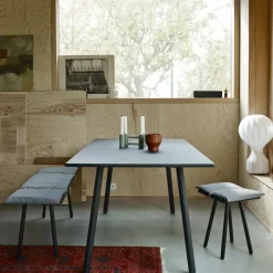 Benches^Fritz Hansen Georg bench, Black stained oak GreyBlack