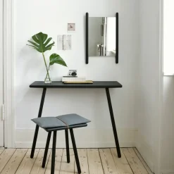 Stools^Fritz Hansen Georg stool, Linen, oak untreated, incl. linen cushion Beige