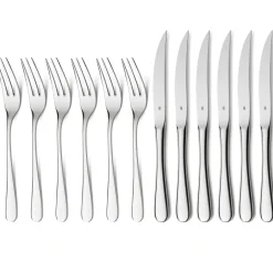 Steak Knives^WMF Geschenkidee BBQ cutlery 12 pieces, Stainless steel Silver-coloured