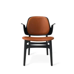 Armchairs & Footstools^Warm Nordic Gesture lounge chair, Leather sevilla 4001 , lacquered beech legs Black