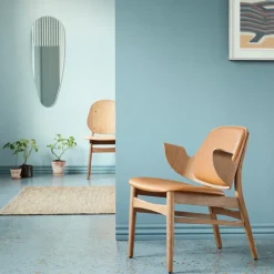 Armchairs & Footstools^Warm Nordic Gesture lounge chair, Leather sevilla 4001 , lacquered beech legs Black