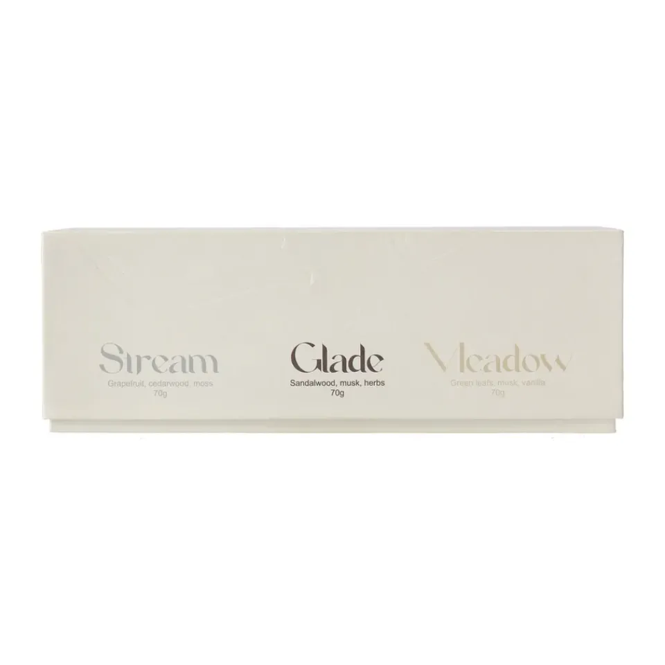 Scented Candles & Diffusers^Scandi Living Gift wrap scented candle 70g 3-pack, Stream/Glade/Meadow Multi