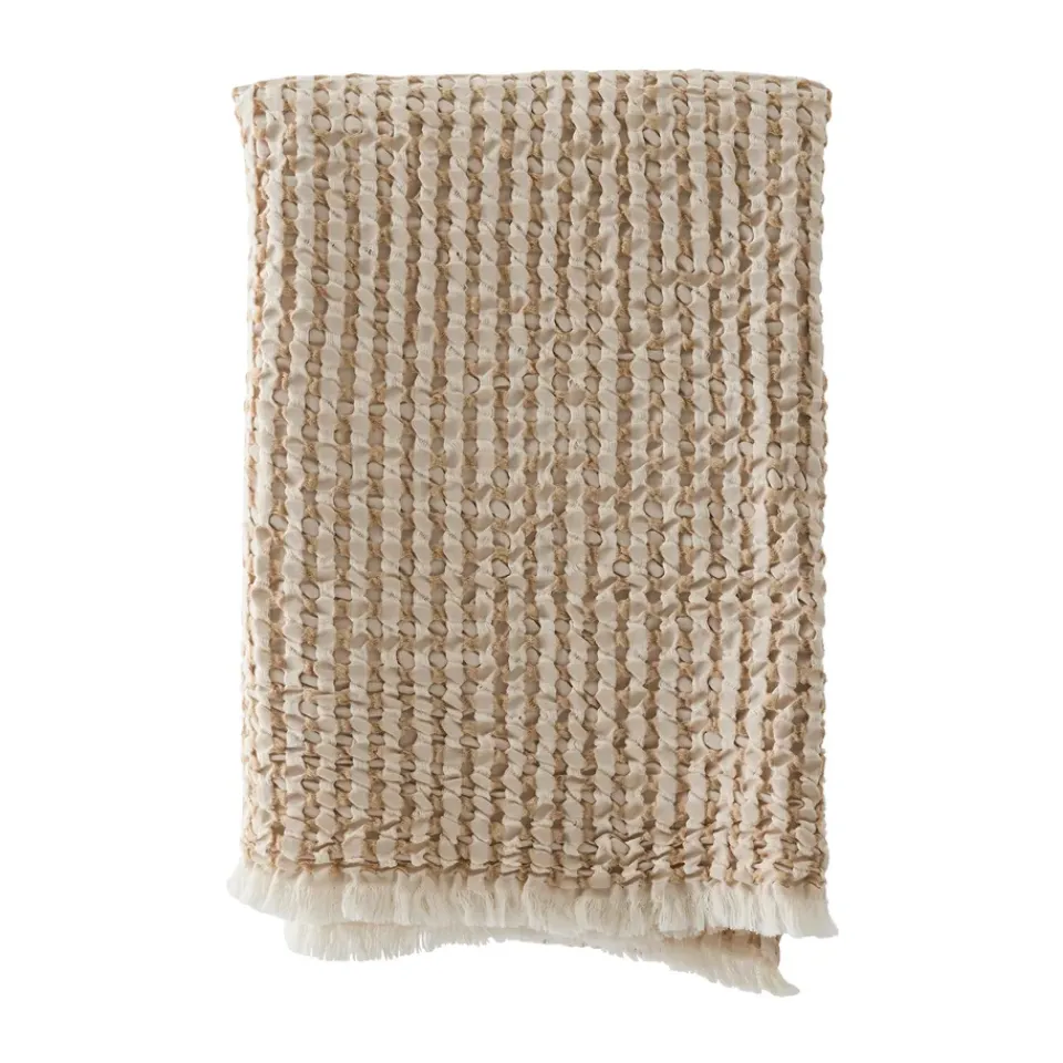 Discount Tell Me More Gilbert throw 140x200 cm, Beige BeigeWhite