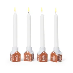 Advent Candle Holders^Kähler Gingerbread advent candlestick 4 pieces, Brown