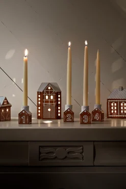 Advent Candle Holders^Kähler Gingerbread advent candlestick 4 pieces, Brown