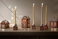 Advent Candle Holders^Kähler Gingerbread advent candlestick 4 pieces, Brown