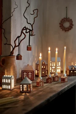 Advent Candle Holders^Kähler Gingerbread advent candlestick 4 pieces, Brown