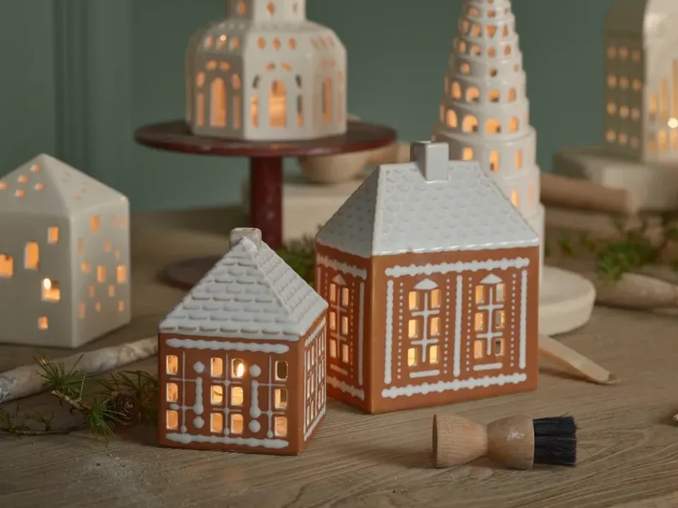New Kähler Gingerbread candle holder small 11 cm, Brown