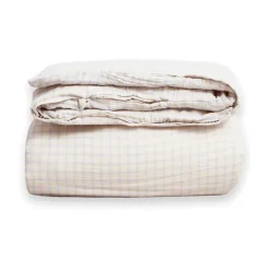 Duvet Covers^Garbo&Friends Gingham Sky Blue Muslin duvet cover double, 220x240 cm Beige