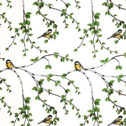 Fabric By The Metre|Oilcloths^Arvidssons Textil Gläntan oilcloth, white- Green