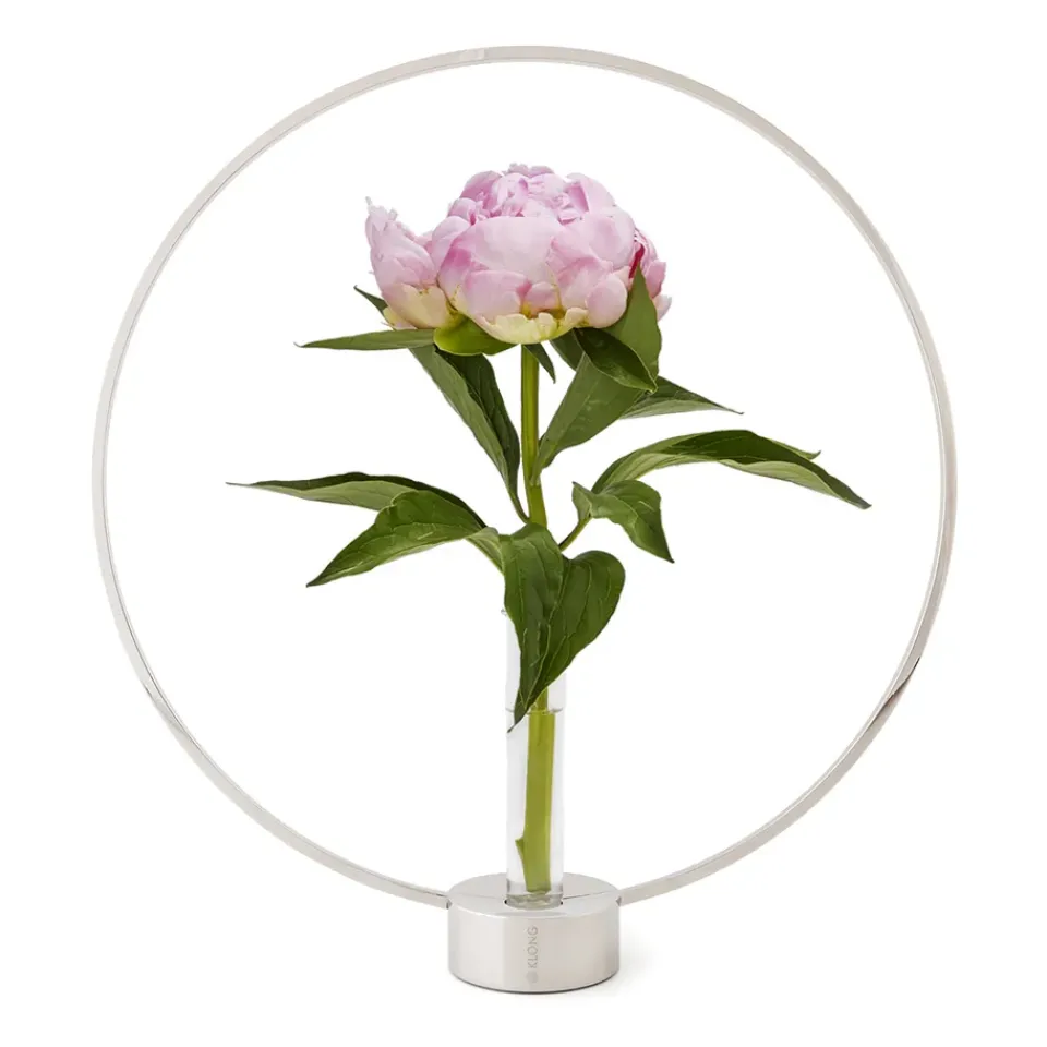 New KLONG Gloria candle holder, small, nickel Silver-coloured