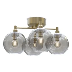 Hot Belid Gloria ceiling lamp, brass-smoke coloured glass Gold-coloured