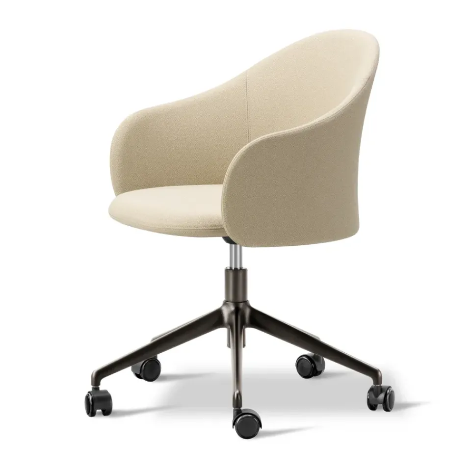 Office Chairs^Fredericia Furniture Gomo Armchair armchair swivel base 5-star, Mylla 221-flint Beige