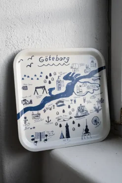 New Fine Little Day Gothenburg tray 32x32 cm, White-Blue WhiteBlue