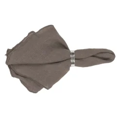 Broste Copenhagen Gracie linen napkins, brown-grey BrownGrey