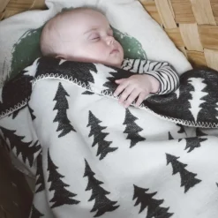 Baby Blankets|Cotton Blankets & Throws^Fine Little Day Gran brushed cotton kids blanket, white-black BlackWhite