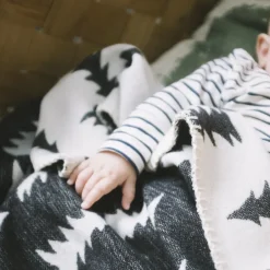 Baby Blankets|Cotton Blankets & Throws^Fine Little Day Gran brushed cotton kids blanket, white-black BlackWhite