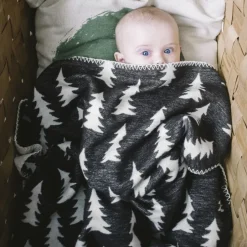Baby Blankets|Cotton Blankets & Throws^Fine Little Day Gran brushed cotton kids blanket, white-black BlackWhite