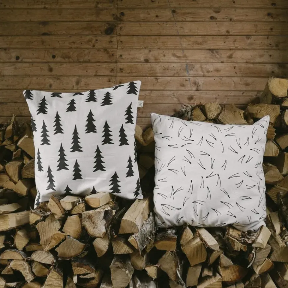 Cushion Covers^Fine Little Day Gran cushion cover, white- Black