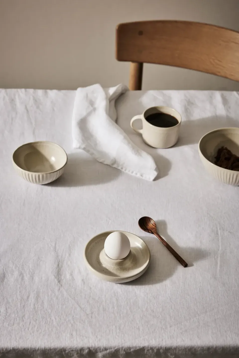 Egg Cups^Tell Me More Granada egg cup Ø12 cm, Cream -beige White