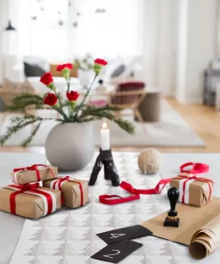 Christmas Table Runners|Table Runners^Ekelund Linneväveri Granar runner, 35x120 cm White