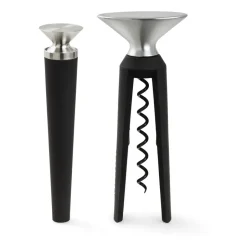 Corkscrews & Openers^Rosendahl Grand Cru bottle opener and corkscrew set, Stainless steel Black