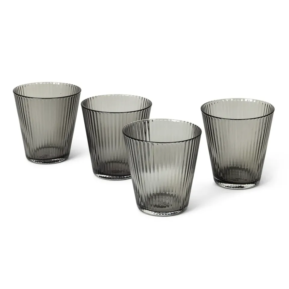 Drinking Glasses & Tumblers^Rosendahl Grand Cru Nouveau water glass 26 cl 4-pack, Smoke GreyBlackTransparent