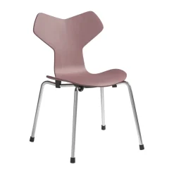 Online Fritz Hansen Grand Prix children's chair, Wild rose painted ash-chrome PinkSilver-coloured