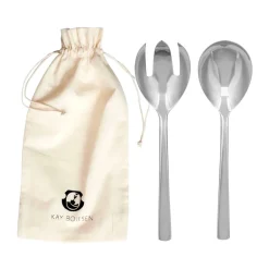 Best Kay Bojesen Grand Prix salad cutlery 18.5 cm 2 pieces, Polished steel Silver-coloured