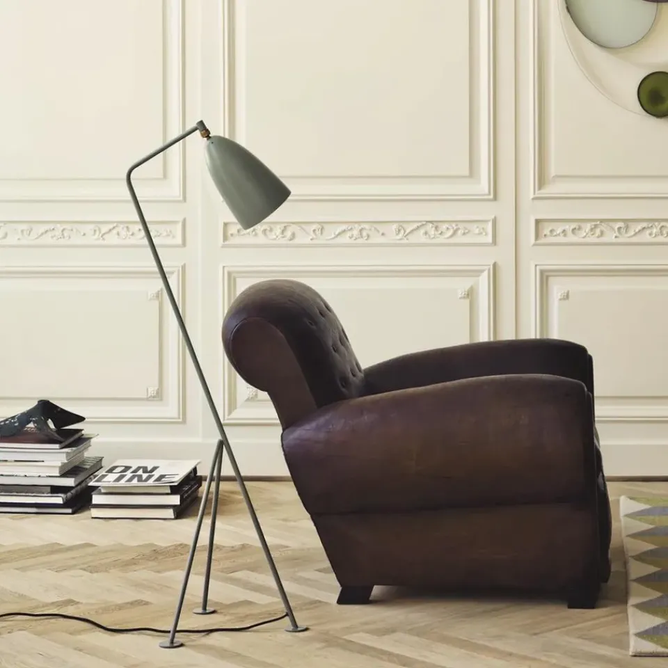 Reading Lamps|Floor Lamps^GUBI Grashopper floor lamp, Blue-grey BlueGrey