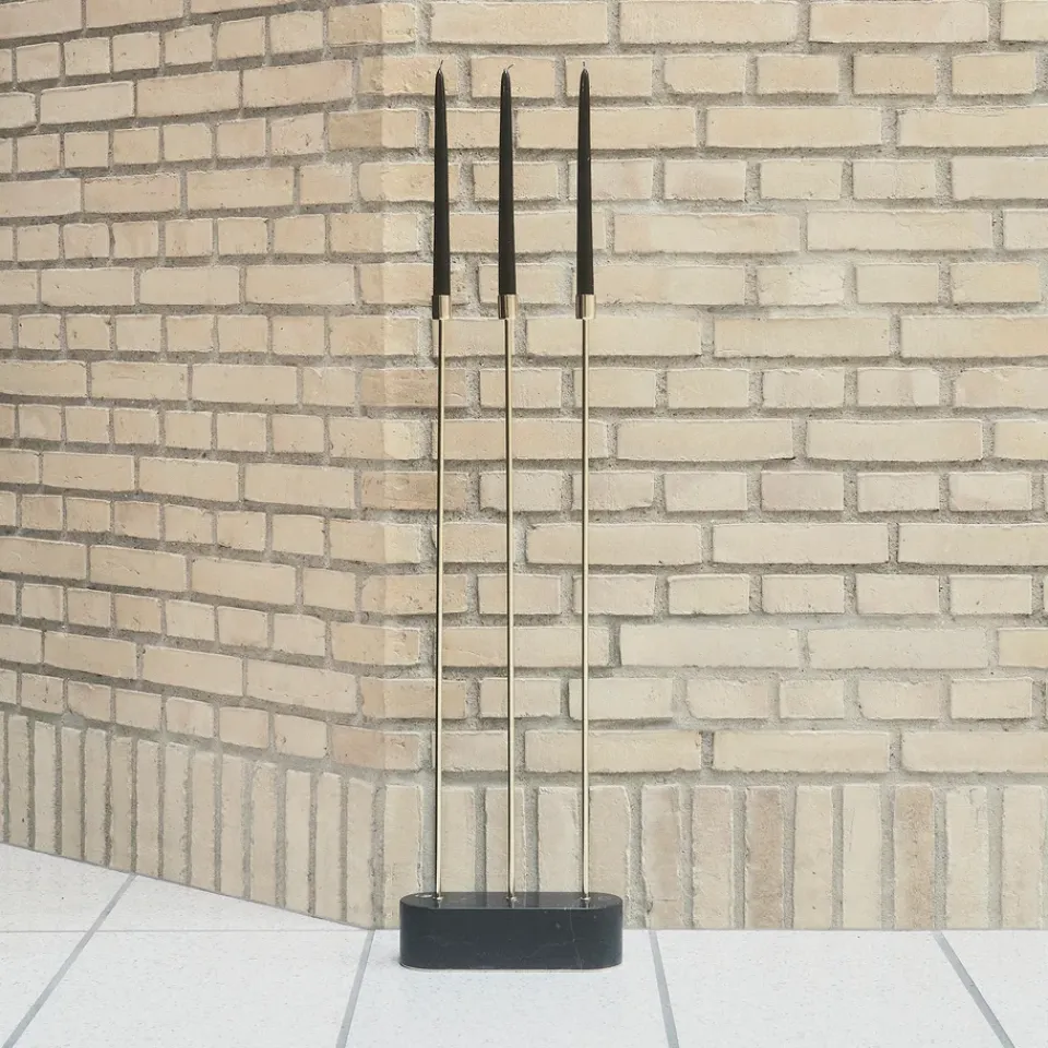 Candle Holders^AYTM Grasil floor candle sticks, black-gold Gold-coloured