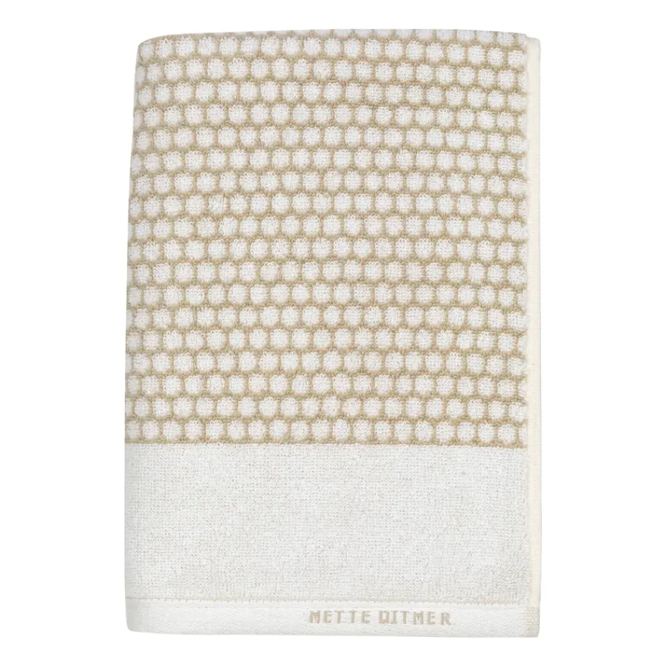 Hot Mette Ditmer Grid guest towel 38x60 cm 2 pack, Sand-off white WhiteBeige