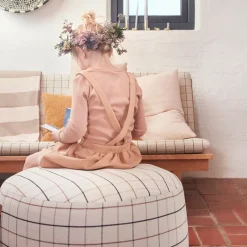 Sale OYOY Grid pouf Ø65 cm, off White
